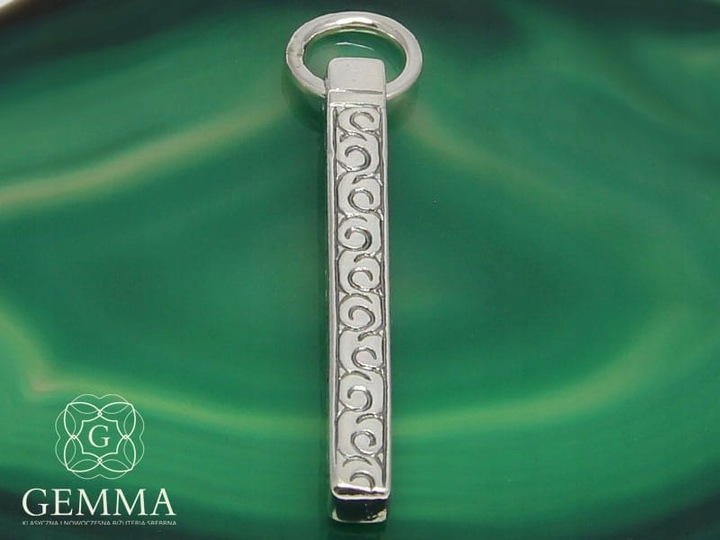 ZAWIESZKA SREBRNA TALIZMAN AMULET OBELISK RUNICZNY SREBRO 925 - 13g