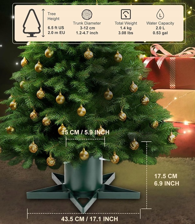 STOJAK CHOINKOWY NA CHOINKĘ POD DRZEWKO DO 2m.ZE ZBIORNIKIEM NA WODĘ ME3