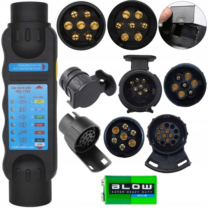 TESTER GNIAZDA WTYCZKI PRZYCZEPY HAKA + 2 ADAPTERY