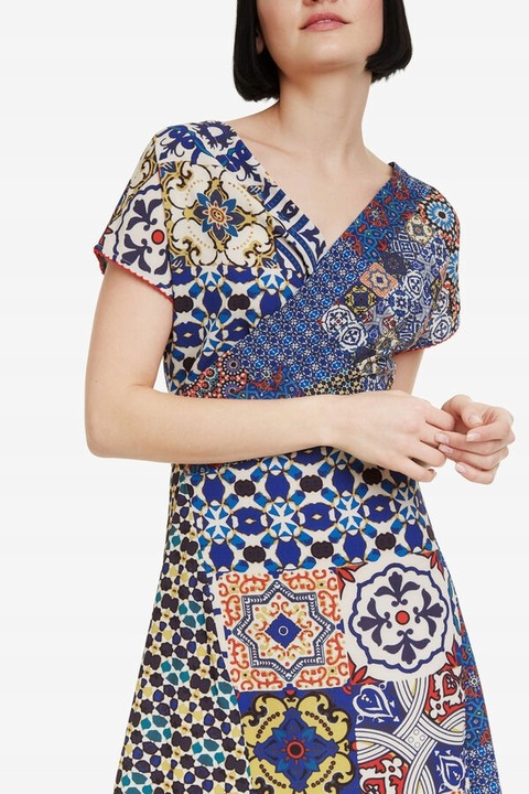 DESIGUAL WZORZYSTA KOLOROWA SUKIENKA (40)