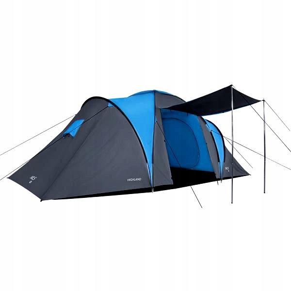 Turystyczny Namiot Kempingowy Duży Z 2 Wejściami 2 Sypialnie 6 osób SOLIDNY