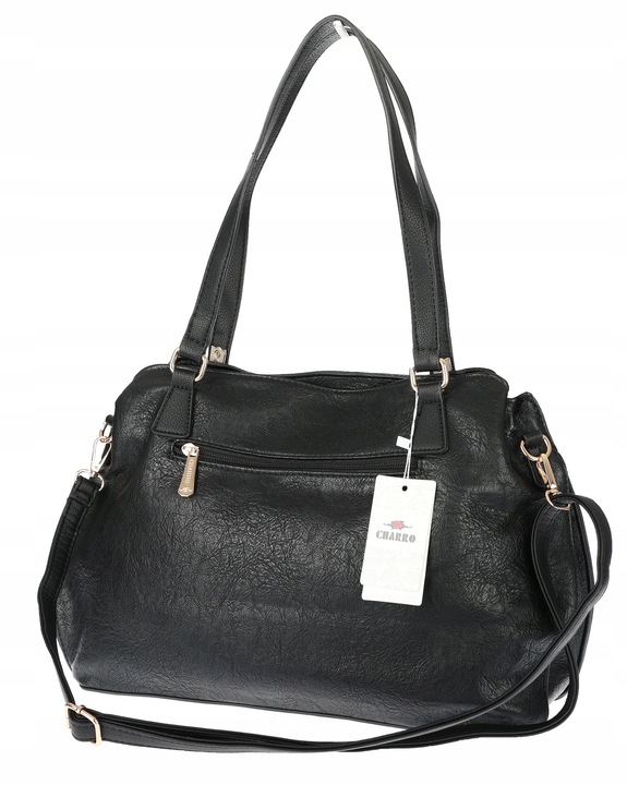 Torebka Damska Shopperkawłoska marka CHARRO Pojemna A4 Modna CH7719 Czarna