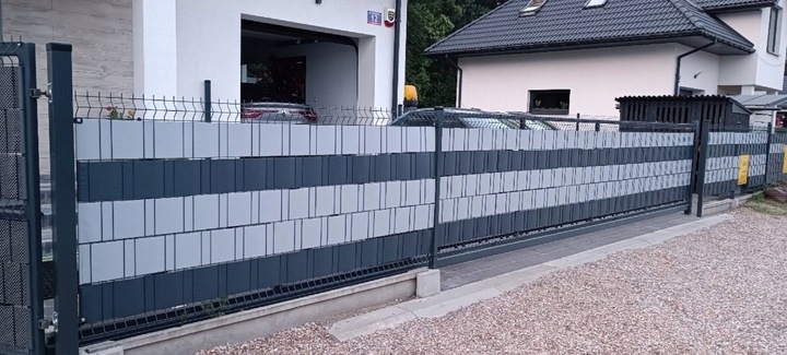 TAŚMA OGRODZENIOWA 19cmx50m +UV OSŁONA NA OGRODZENIA PANELOWE PŁOT SZARA