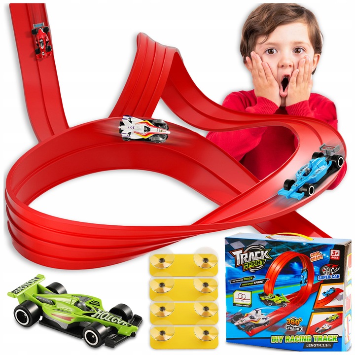 TOR WYŚCIGOWY DLA SAMOCHODZIKÓW do serii Turborace Tor Prędkości + 4 AUTKA