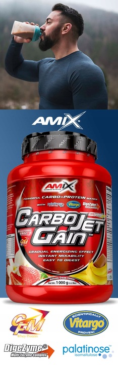 Amix CarboJet Gain 1000g masówka mass gainer mutant MEGA jakość białko WPC