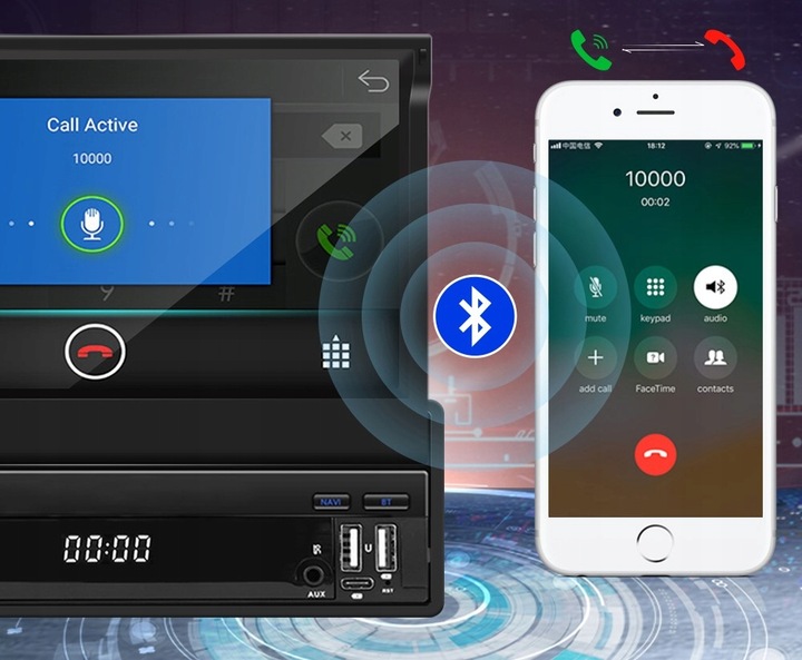 RADIO SAMOCHODOWE 1 DIN ANDROID 13 GPS USB WIFI WYSUWANY PILOT CARPLAY