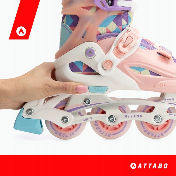 Łyżworolki dziecięce ATTABO Flashled regulowane r. 30-33 2w1 łyżwy i rolki