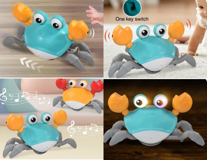 KRAB ŁAZIK PEŁZAJĄCY INTERAKTYWNY Z DZWIĘKIEM i ŚWIATŁEM LED