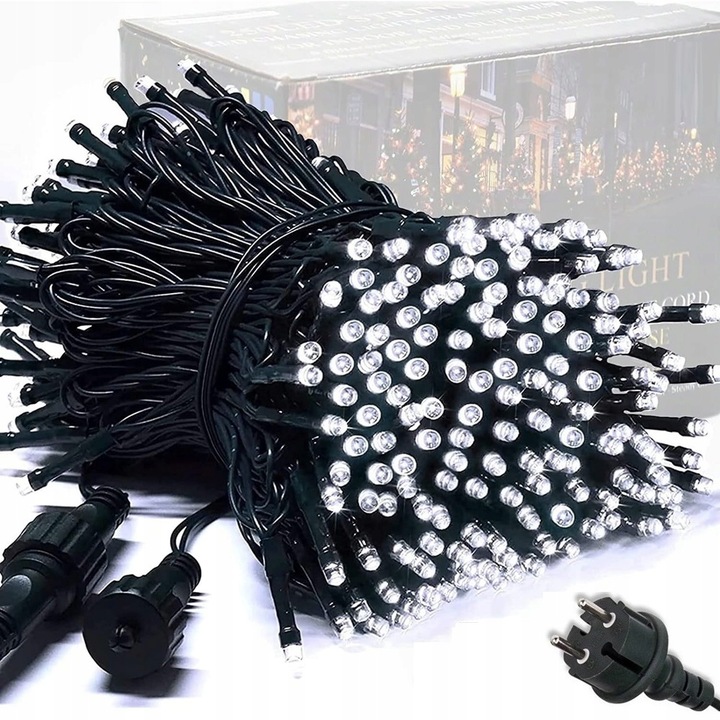 Lampki choinkowe LAMPKI ZEWNĘTRZNE 1000 LED ZIMNE + FLASH 67m