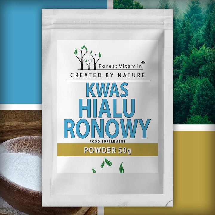 Kwas Hialuronowy W PROSZKU 50g ZDROWE STAWY SKÓRA KOŚCI ZMARSZCZKI