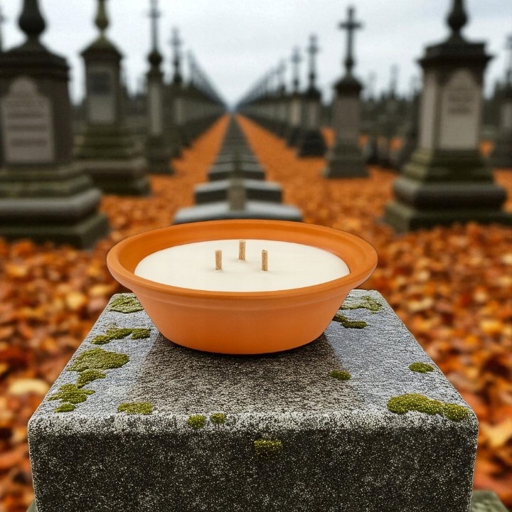 2X ZNICZ CERAMICZNY GLINIANY PARAFINOWY ZALEWANY 20CM 600g NA GRÓB GLINIAK