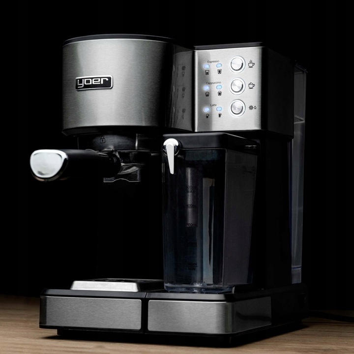 Ekspres do kawy Ciśnieniowy Automatyczny Yoer 20bar 1350W +Spieniacz Mleka