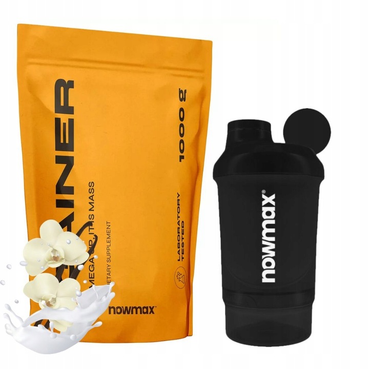 nowmax MEGA UP GAINER 1000g NA MASĘ MIKS WITAMIN + SHAKER NANO 300 ml