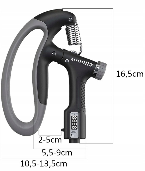 Ściskacz gripper z licznikiem ELEKTRONICZNYM regulowany 10-100kg