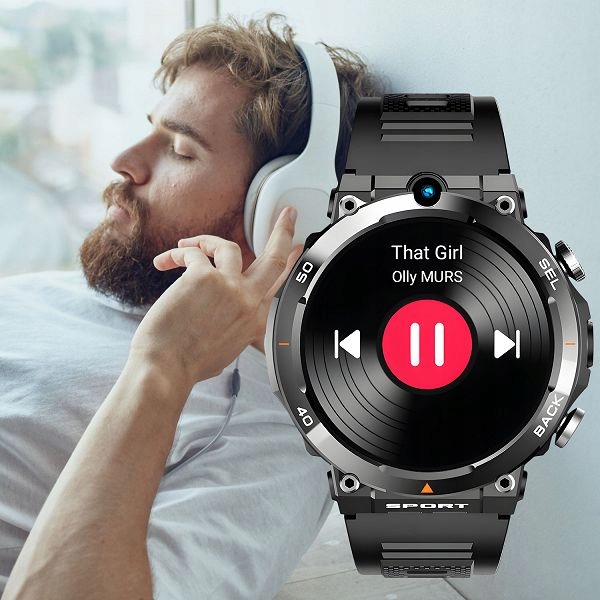 SMARTWATCH ENTER AiWATCH WIELOFUNKCYJNY GOOGLE PLAY POLSKIE MENU - CZARNY