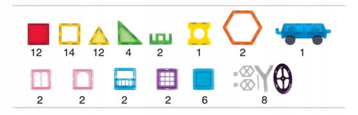 KLOCKI MAGNETYCZNE PANELE KONSTRUKCYJNE 80 elementów