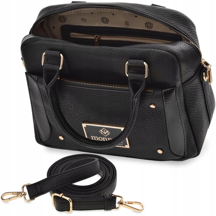 Monnari Kuferek Do Ręki Na Ramię Klasyczna Torba Torebka Damska Czarna