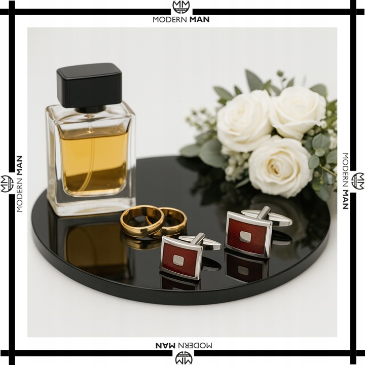 SPINKI DO MANKIETÓW MĘSKIE CZERWONE IDEALNY PREZENT DLA NIEGO