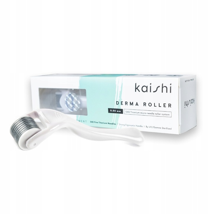 Derma roller Kaishi - mezoterapia mikroigłowa do twarzy (igły tytanowe) 0,5