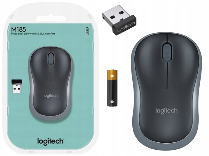 LOGITECH M185 Szara mysz bezprzewodowa