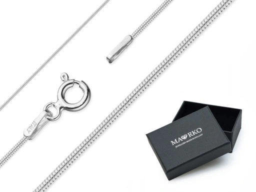 DAMSKI ŁAŃCUSZEK SREBRNY pr. 925 ŻMIJKA 55cm