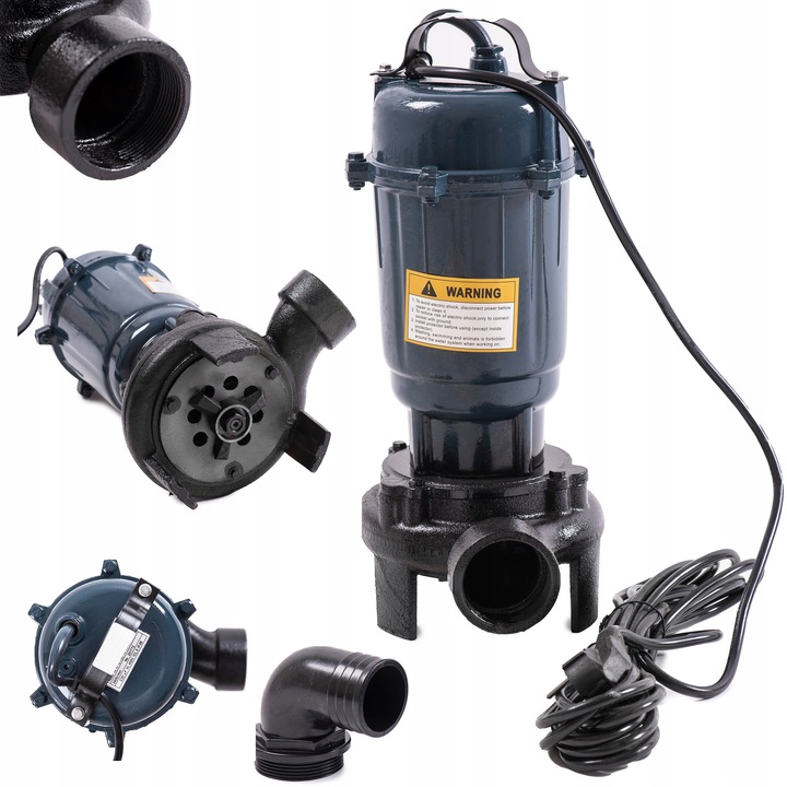 POMPA DO WODY BRUDNEJ SZAMBA Z ROZDRABNIACZEM ZATAPIALNA Z NOŻEM TNĄCYM