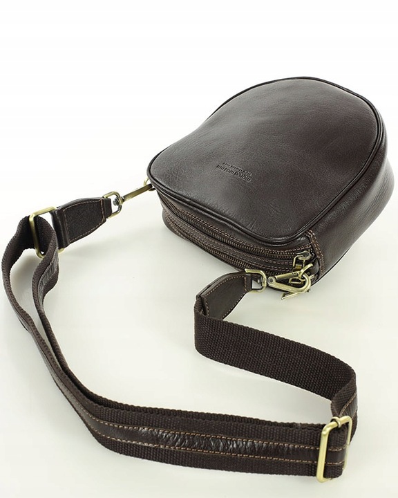 Torebka listonoszka NA SZEROKIM PASKU skórzana dwie komory Marco Mazzini