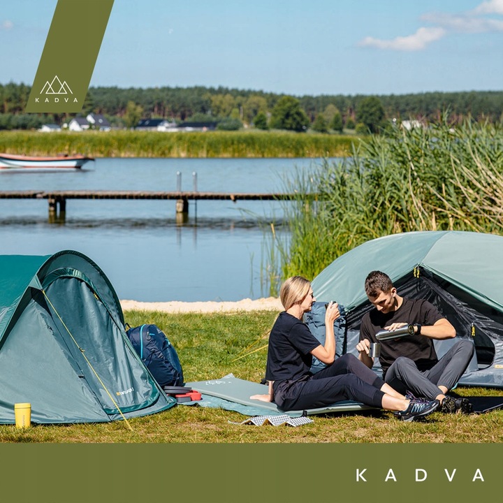 Mata samopompująca KADVA Aero srebrny OS LEKKA WYGODNA WYTRZYMAŁA