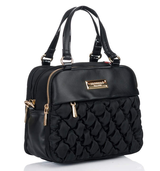 TOREBKA LISTONOSZKA MONNARI PIKOWANA SPORTOWA POJEMNA 3 KOMOROWA Czarny