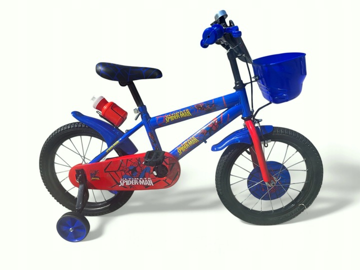 Rower Rowerek Dziecięcy 16 Cali SPIDERMAN Dla Chłopca Kółka Boczne Koszyk