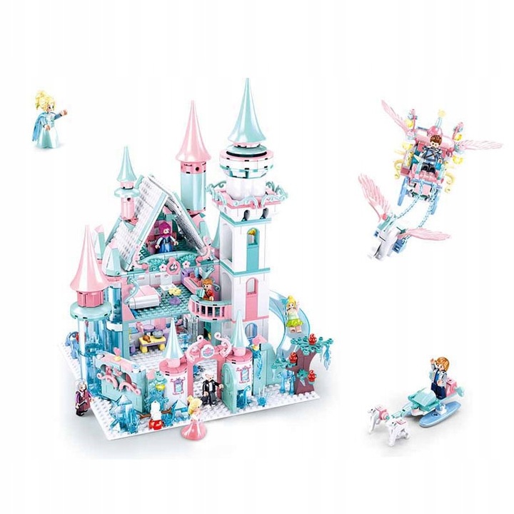 KLOCKI DLA DZIEWCZYNKI ZAMEK KRAINA LODU 1324 EL. ZESTAW KLOCKÓW PAŁAC