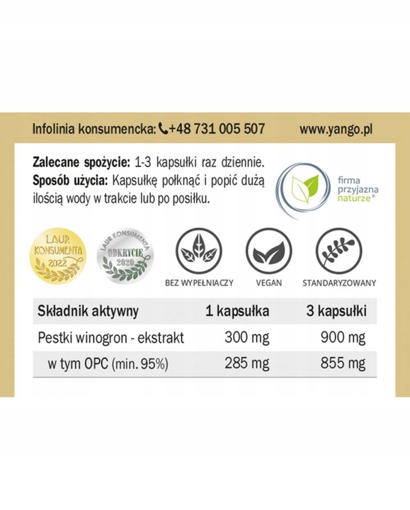 OPC 95% ekstrakt z pestek winogron - Yango