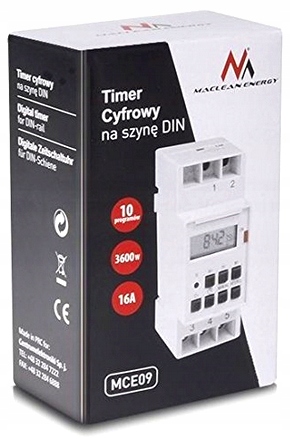 TIMER PROGRAMATOR CZASOWY NA SZYNĘ DIN TYGODNIOWY
