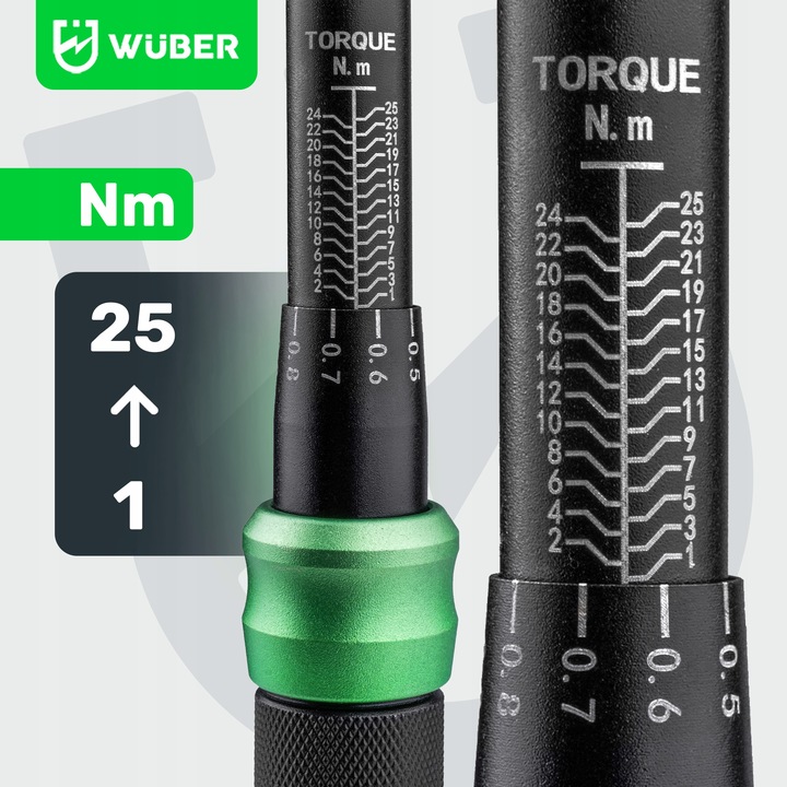 KLUCZ DYNAMOMETRYCZNY 1/4" Z BLOKADĄ 1-25NM CERTYFIKAT KALIBRACJI CR-V ETUI