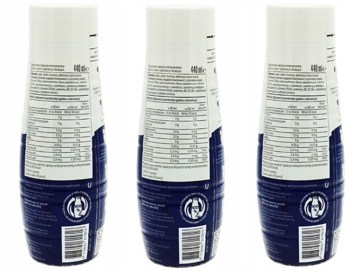 3x SYROP SODASTREAM XTREME ENERGY ENERGETYK DO SATURATORA 9L NAPOJU z 440ml