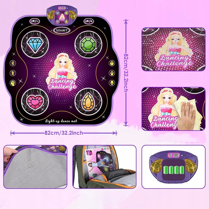 INTERAKTYWNA MATA DO TAŃCZENIA ZRĘCZNOŚCIOWA TANECZNA MUZYCZNA BLUETOOTH