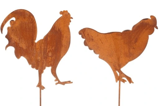 Kogut duży metalowy do ogrodu rdza