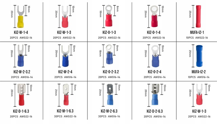 SZCZYPCE ZACISKARKA ZESTAW TULEJEK KONEKTORÓW 300