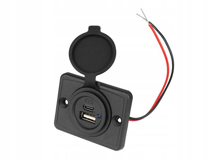 LXG533 Ładowarka USB-C + USB-A gniazdo montażowe do samochodu jachtu kamper