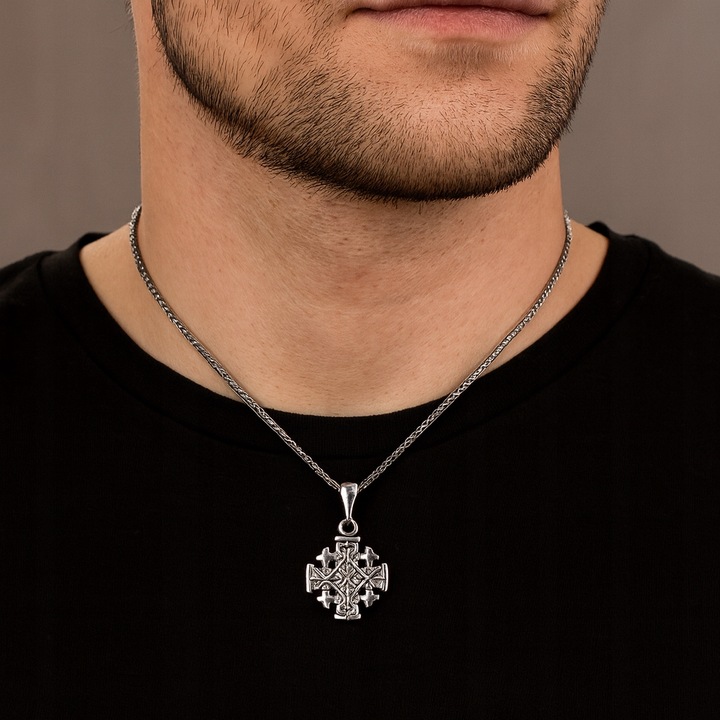 KRZYŻ SREBRNY 925 JEROZOLIMSKI SREBRO PRÓBA 925