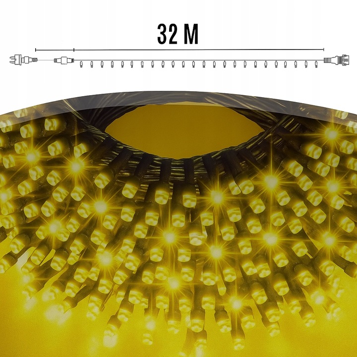 LAMPKI CHOINKOWE ŚWIATEŁKA 500LED ZEWNĘTRZNE WEWNĘTRZNE BIAŁE CIEPŁE 32M