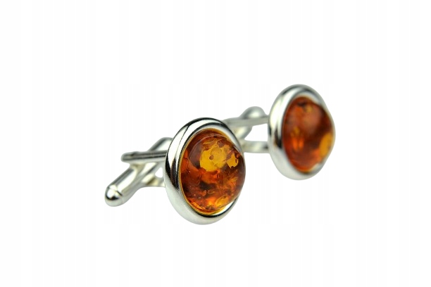 SPINKI DO MANKIETÓW MANKIETÓWKI BURSZTYN SREBRO