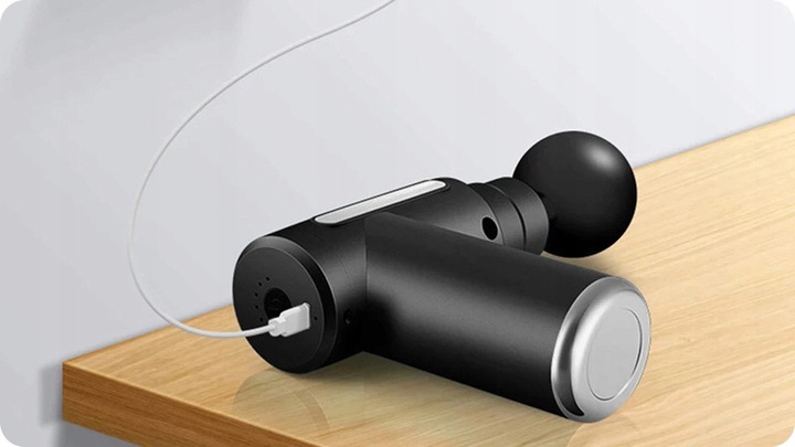 PISTOLET DO MASAŻU MASAŻER DO PLECÓW CIAŁA MASSAGE GUN MT6521 4 GŁOWICE