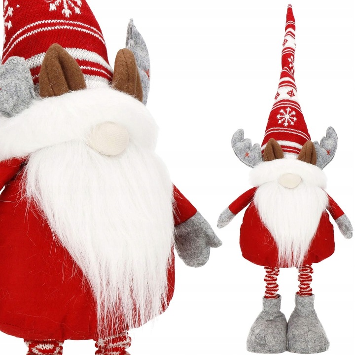 RENIFER KRASNAL ŚWIĄTECZNY TELESKOPOWY duży GNOM wysoki 80cm REGULOWANY
