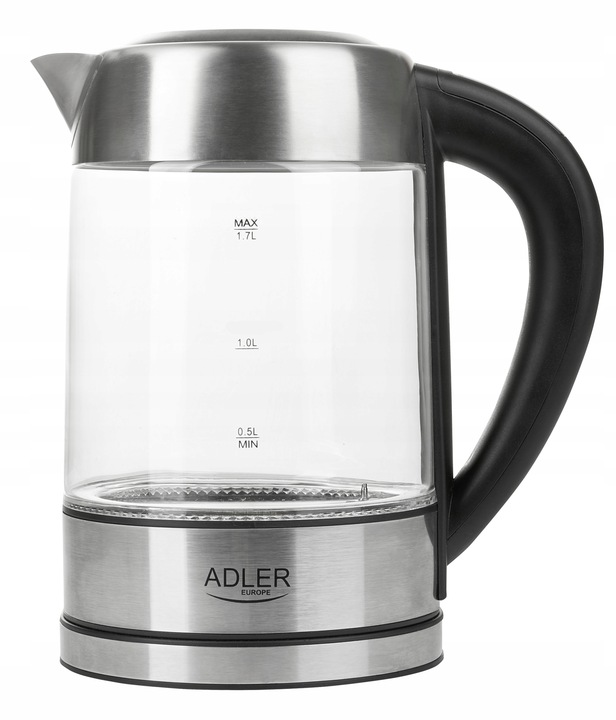 CZAJNIK ELEKTRYCZNY SZKLANY BEZPRZEWODOWY LED 1,7L REGULACJA TEMP 2200