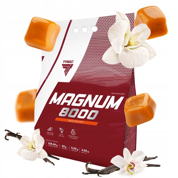 TREC MAGNUM 8000 5450g MEGA MOCNY GAINER NA MASĘ BIAŁKO WĘGLOWODANY