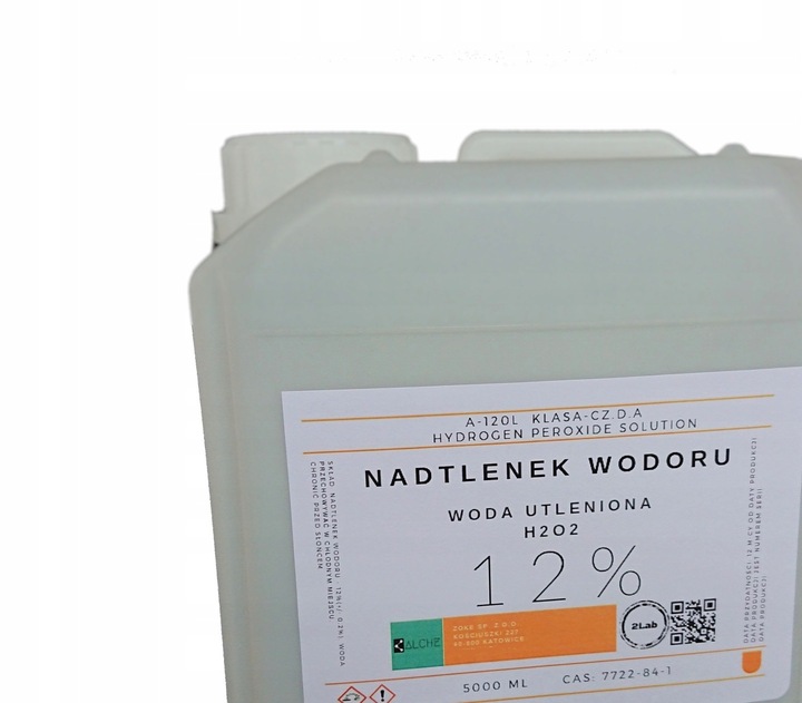Nadtlenek wodoru 12%. Woda utleniona 12%. 5000 ml.