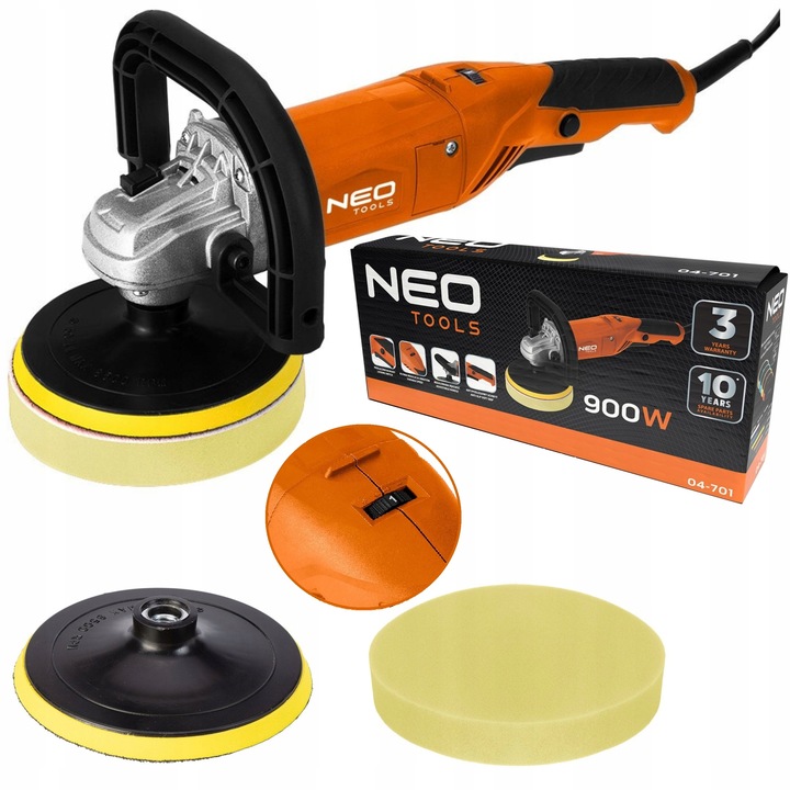 Polerka 900W 6 STOPNI REGULACJI obroty 600-3000 150 mm 04-701 NEO TOOLS