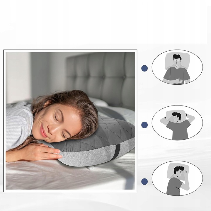 PODUSZKA SAMOPOMPUJĄCA Z POKROWCEM 43X28 KEMPING POD NAMIOT WYGODNA LEKKA