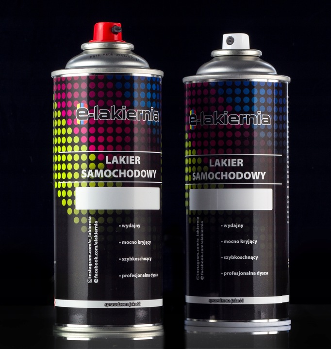 LAKIER SAMOCHODOWY SPRAY ZESTAW DO PLASTIKU KAŻDY KOLOR E-LAKIERNIA